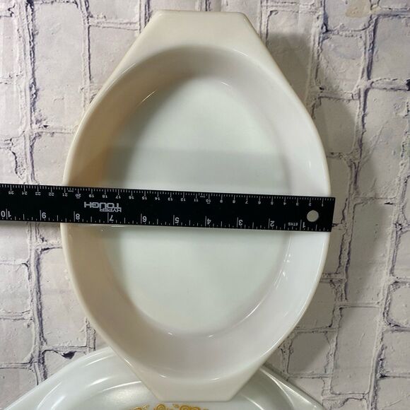 Pyrex Casserole Dish with Decorative Lid Butterfly Gold Divided Oven Baking Only - Picture 8 of 11